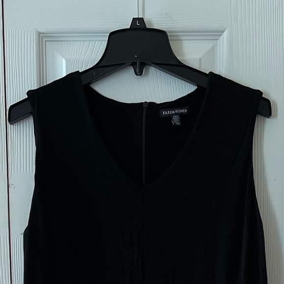 EUC Eileen Fisher Black Lightweight Viscose Jersey Wide-Leg Jumpsuit PS - Picture 3 of 3